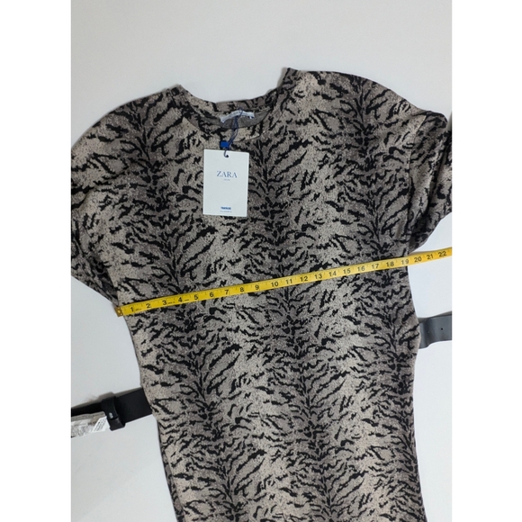 ZARA Belted Animal Print Midi Dress Size M - Picture 7 of 8